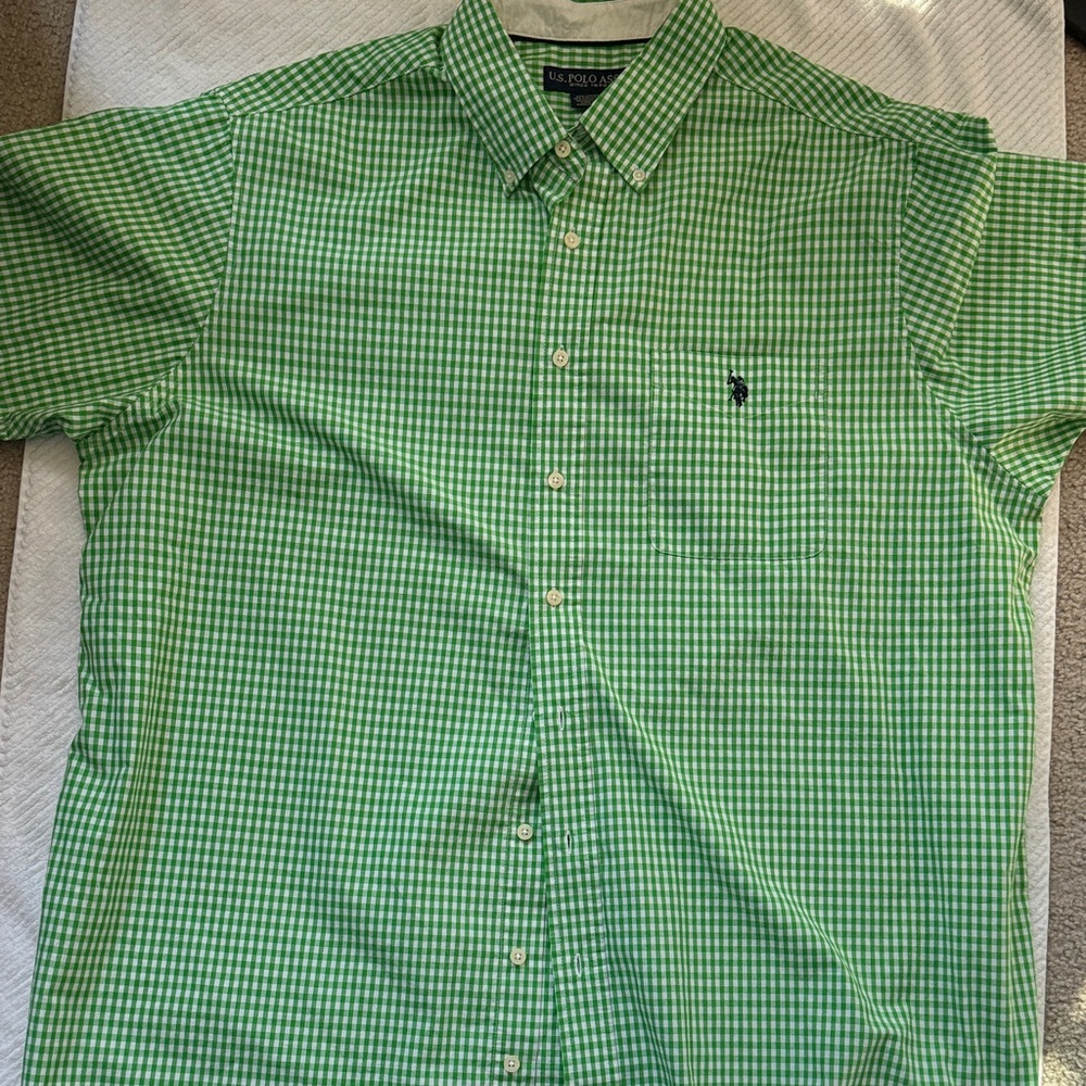 U.S. Polo Assn. Green Checkered Men's Shirt